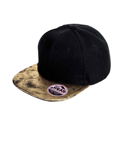 Result Bronx Glitter Snapback Cap - Black/Gold (RC087)