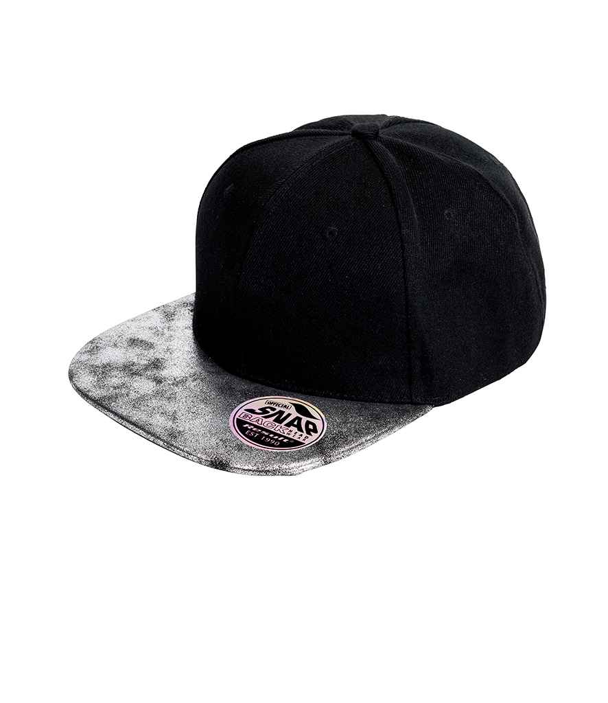 Result Bronx Glitter Snapback Cap - Black/silver (RC087)