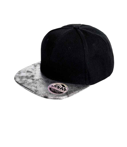 Result Bronx Glitter Snapback Cap - Black/silver (RC087)