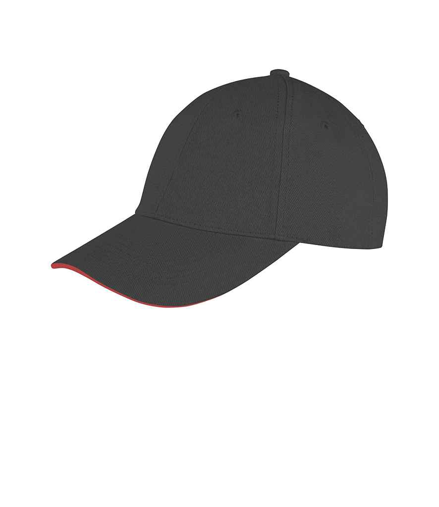 Result Memphis Sandwich Peak Cap - Black/Red (RC091)