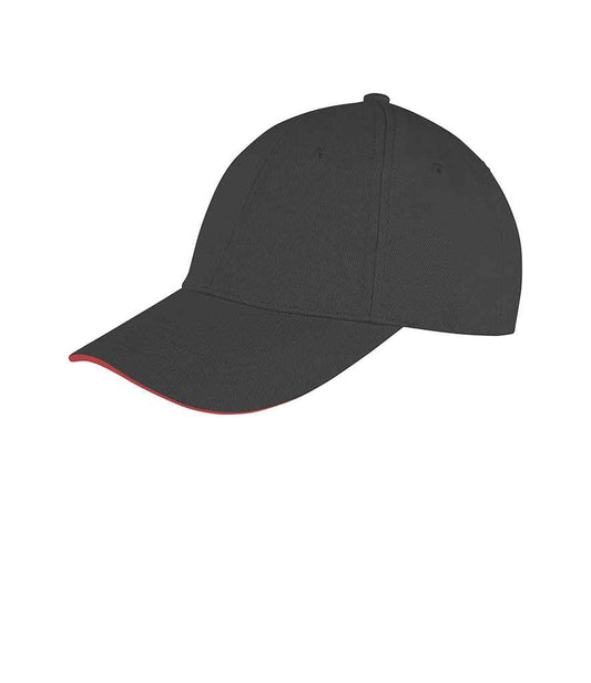 Result Memphis Sandwich Peak Cap - Black/Red (RC091)