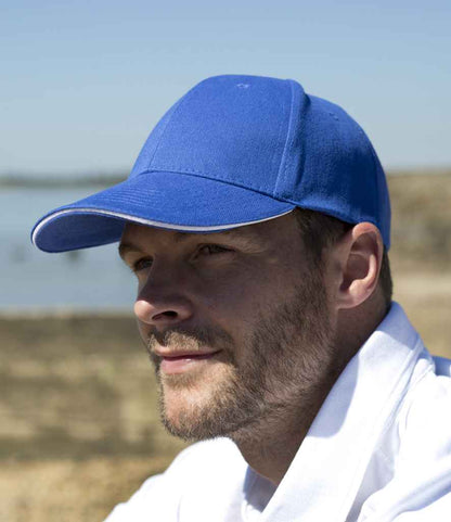Result Memphis Sandwich Peak Cap - Royal Blue/White (RC091)