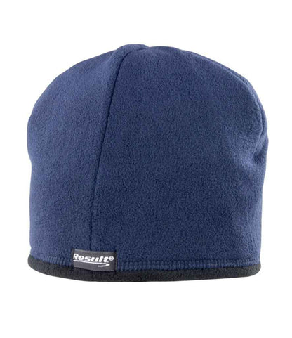 Result Reversible Micro Fleece Bob Hat - Black/Navy (RC142)