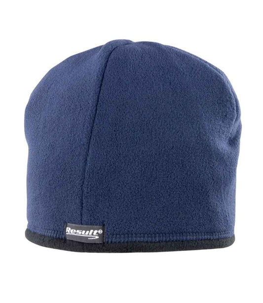 Result Reversible Micro Fleece Bob Hat - Black/Navy (RC142)