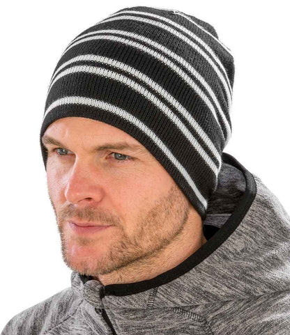 Result Team Reversible Beanie - Black/White (RC354)
