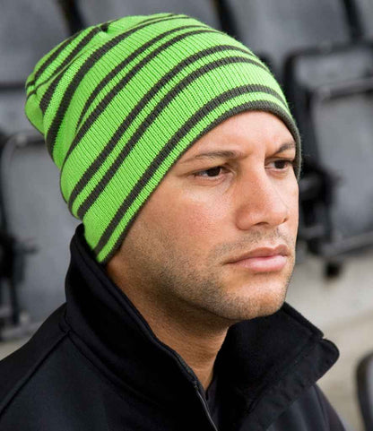 Result Team Reversible Beanie - Lime Green/Grey (RC354)