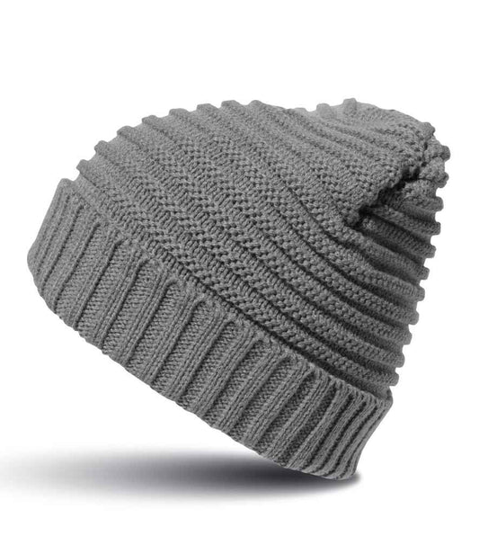 Result Braided Fleece Lined Hat - Grey (RC376)