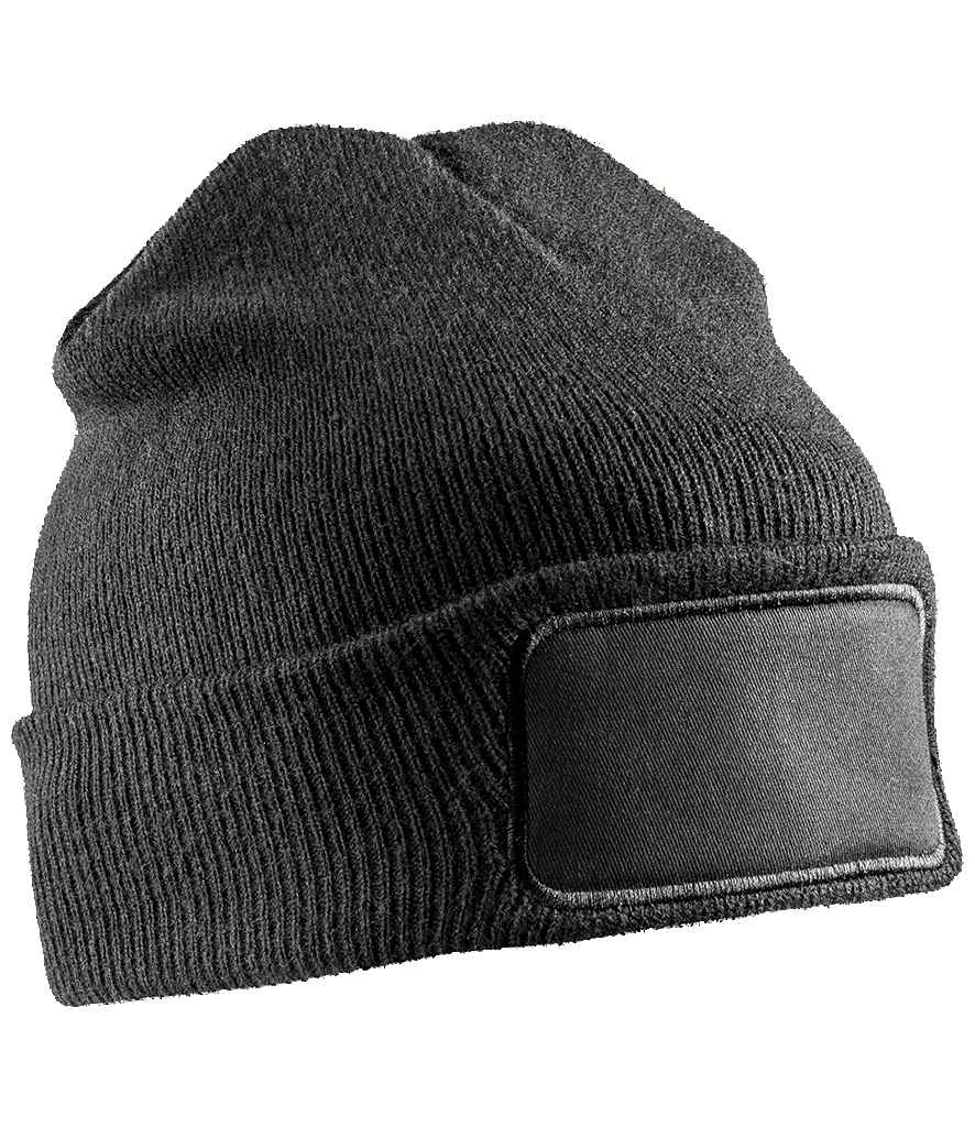 Result Genuine Recycled Double Knit Printers Beanie - Black (RC927)