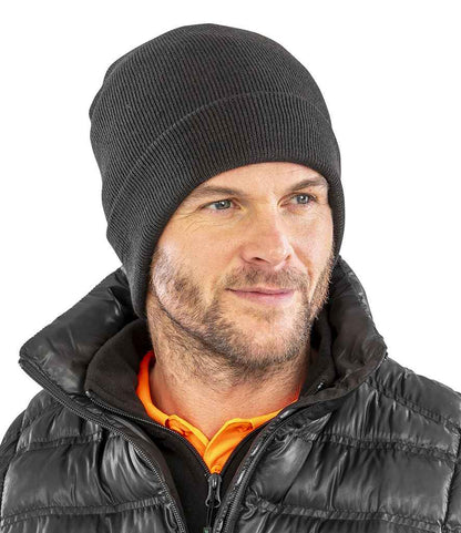 Result Genuine Recycled Woolly Ski Hat - Black (RC929)
