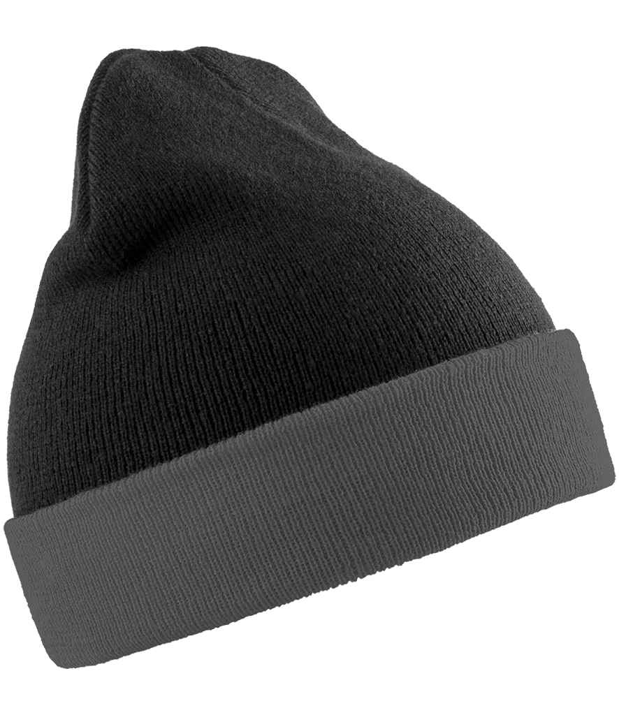 Result Genuine Recycled Compass Beanie - Black/Grey (RC930)