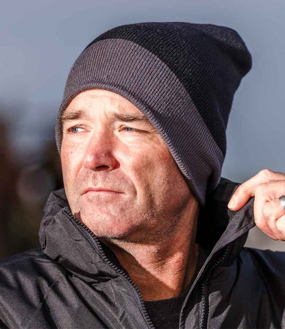 Result Genuine Recycled Compass Beanie - Black/Grey (RC930)