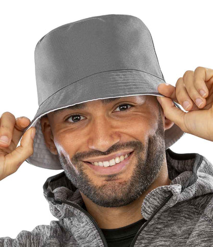 Result Genuine Recycled Core Reversible Bucket Hat - Grey/White (RC985)
