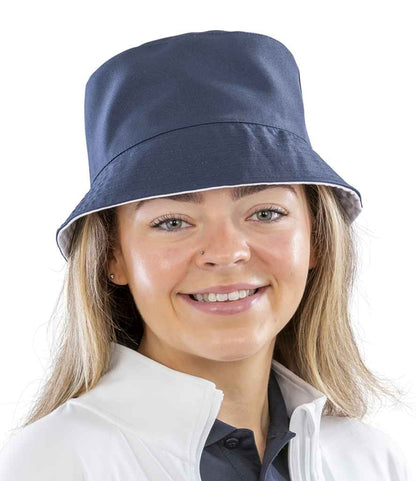 Result Genuine Recycled Core Reversible Bucket Hat - Navy/White (RC985)