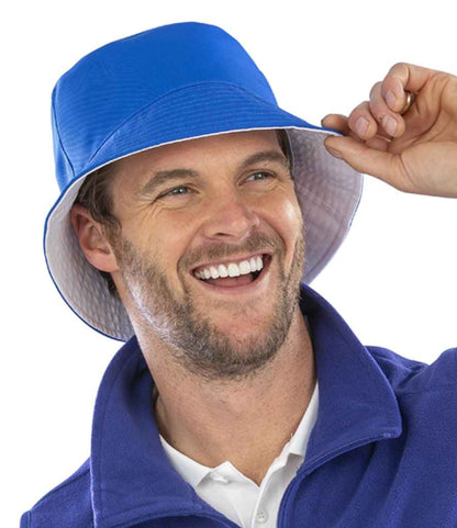 Result Genuine Recycled Core Reversible Bucket Hat - Royal Blue/White (RC985)