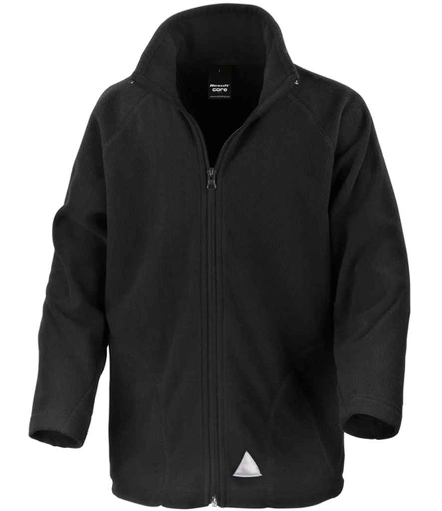 Result Core Kids/Youths Micro Fleece Jacket - Black (RS114B)