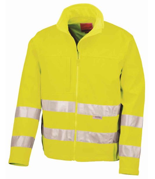 Result Safe-Guard Hi-Vis Soft Shell Jacket - Fluorescent Yellow (RS117)