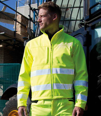 Result Safe-Guard Hi-Vis Soft Shell Jacket - Fluorescent Yellow (RS117)