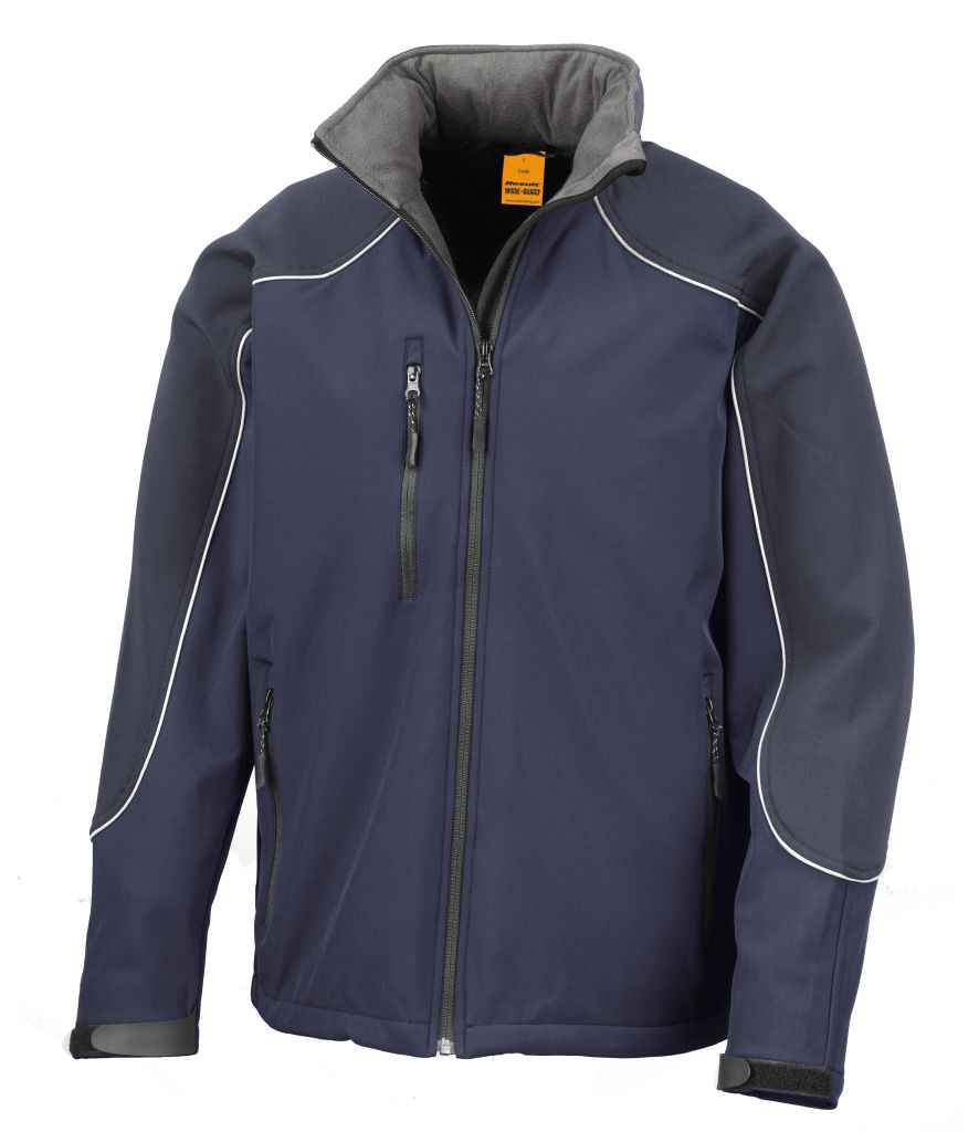 Result Work-Guard Hooded Soft Shell Jacket - Navy/Navy (RS118)