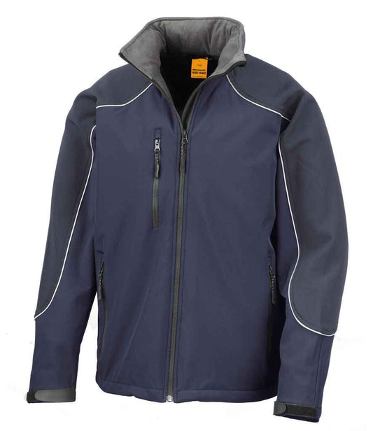 Result Work-Guard Hooded Soft Shell Jacket - Navy/Navy (RS118)