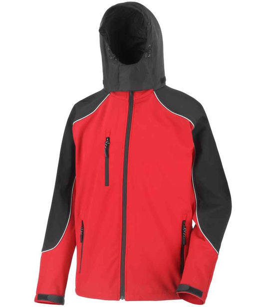 Result Work-Guard Hooded Soft Shell Jacket - Red/Black (RS118)