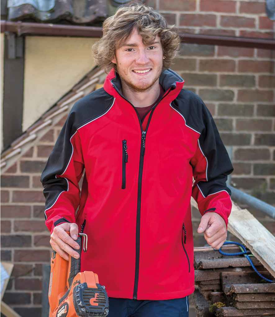 Result Work-Guard Hooded Soft Shell Jacket - Red/Black (RS118)