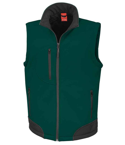 Result Soft Shell Bodywarmer - Bottle Green/Black (RS123)