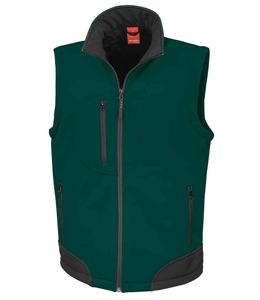 Result Soft Shell Bodywarmer - Bottle Green/Black (RS123)