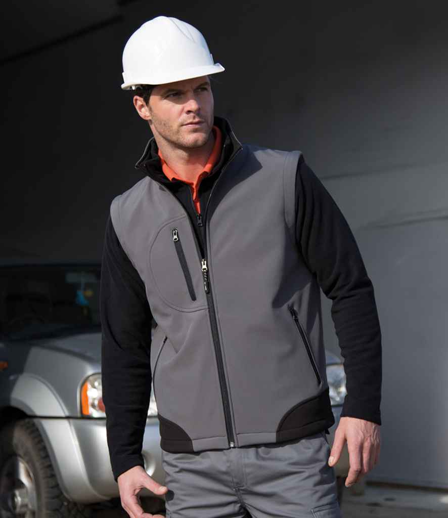 Result Soft Shell Bodywarmer - Workguard Grey/Black (RS123)