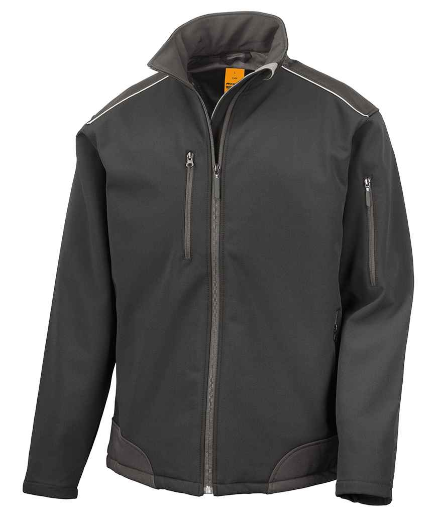 Result Work-Guard Ripstop Soft Shell Jacket - Black/Black (RS124)