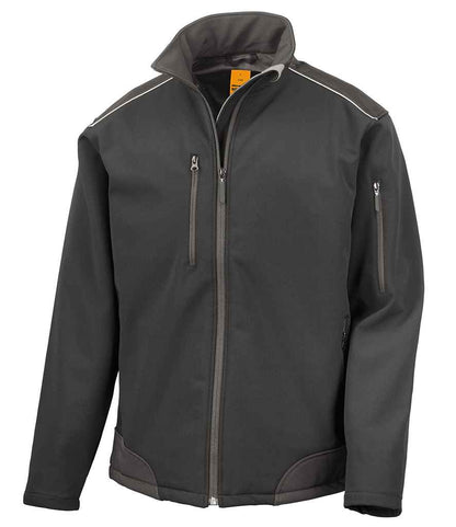 Result Work-Guard Ripstop Soft Shell Jacket - Black/Black (RS124)