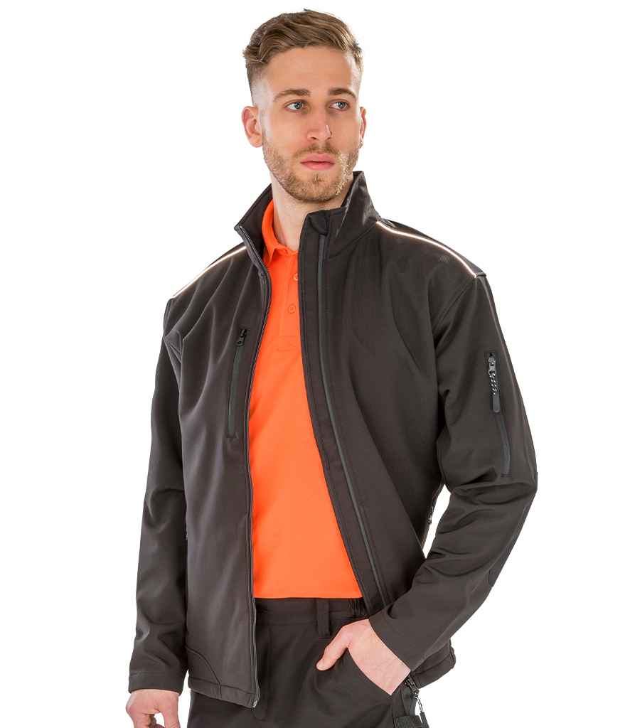 Result Work-Guard Ripstop Soft Shell Jacket - Black/Black (RS124)