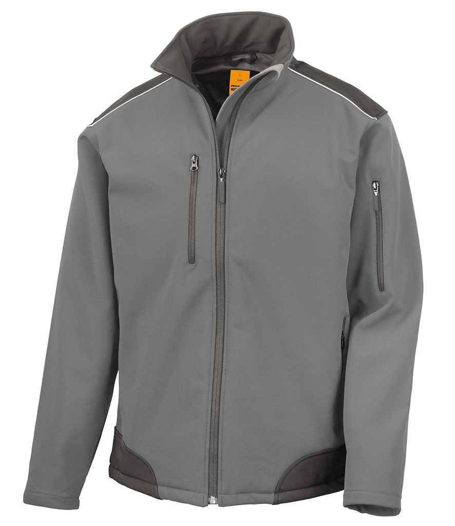 Result Work-Guard Ripstop Soft Shell Jacket - Grey/Black (RS124)