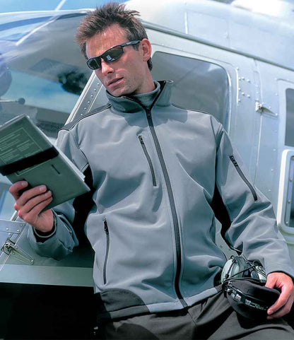 Result Work-Guard Ripstop Soft Shell Jacket - Grey/Black (RS124)