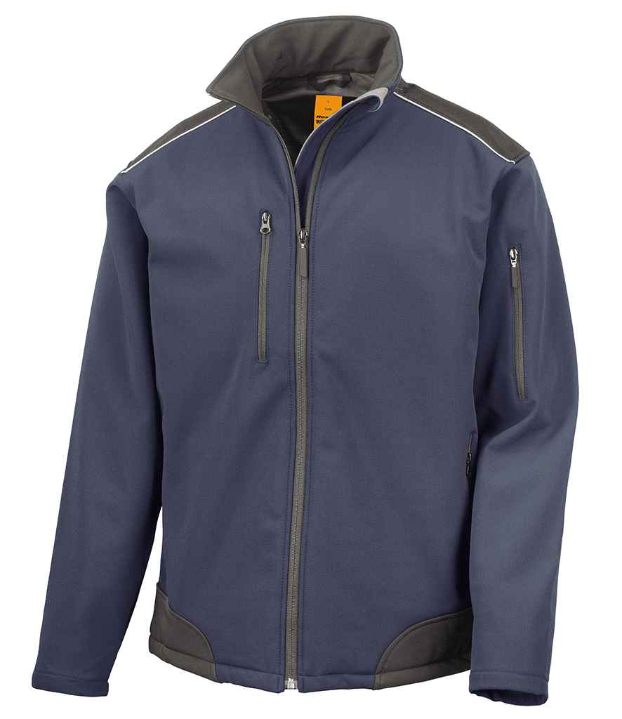 Result Work-Guard Ripstop Soft Shell Jacket - Navy/Black (RS124)