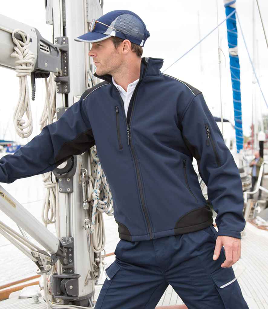 Result Work-Guard Ripstop Soft Shell Jacket - Navy/Black (RS124)