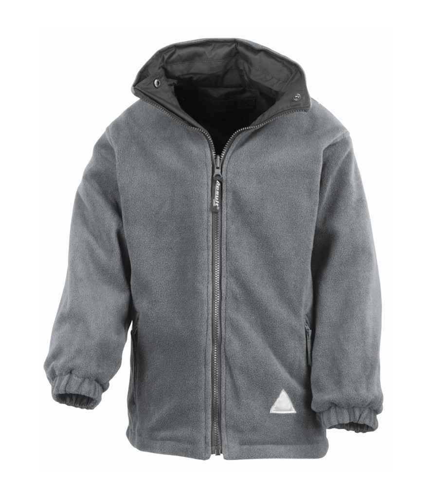 Result Kids/Youths Fleece Lined StormDri 4000 Jacket - Black/Grey (RS160B)