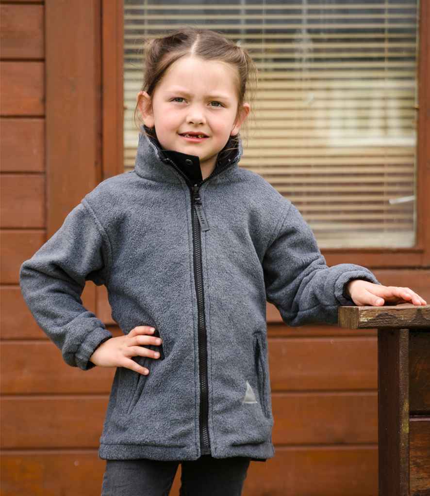 Result Kids/Youths Fleece Lined StormDri 4000 Jacket - Black/Grey (RS160B)