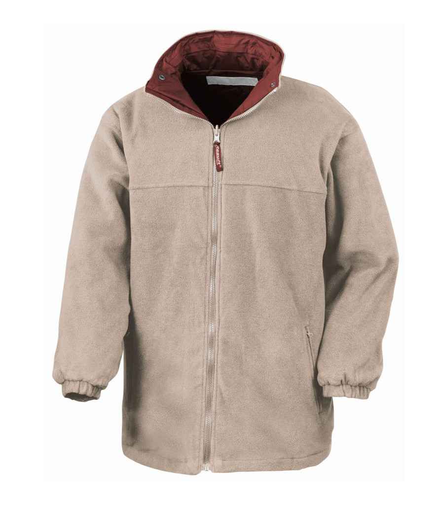 Result Fleece Lined StormDri 4000 Waterproof Jacket - Burgundy/Camel (RS160)