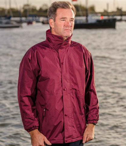 Result Fleece Lined StormDri 4000 Waterproof Jacket - Burgundy/Camel (RS160)