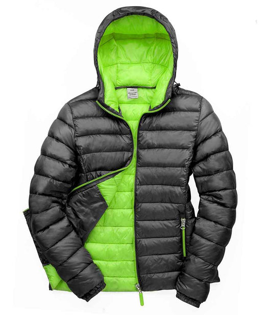 Result Urban Result Urban Ladies Snow Bird Padded Jacket - Black/Lime Green (RS194F)