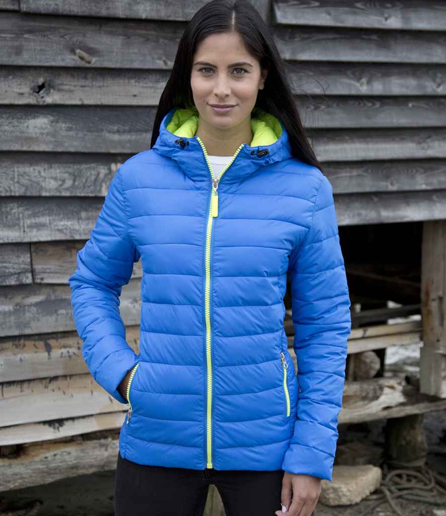 Result Urban Ladies Snow Bird Padded Jacket - Ocean Blue/Lime Green (RS194F)