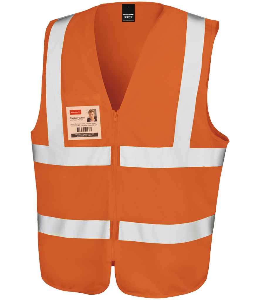 Result Core Zip ID Safety Tabard - Fluorescent Orange (RS202)