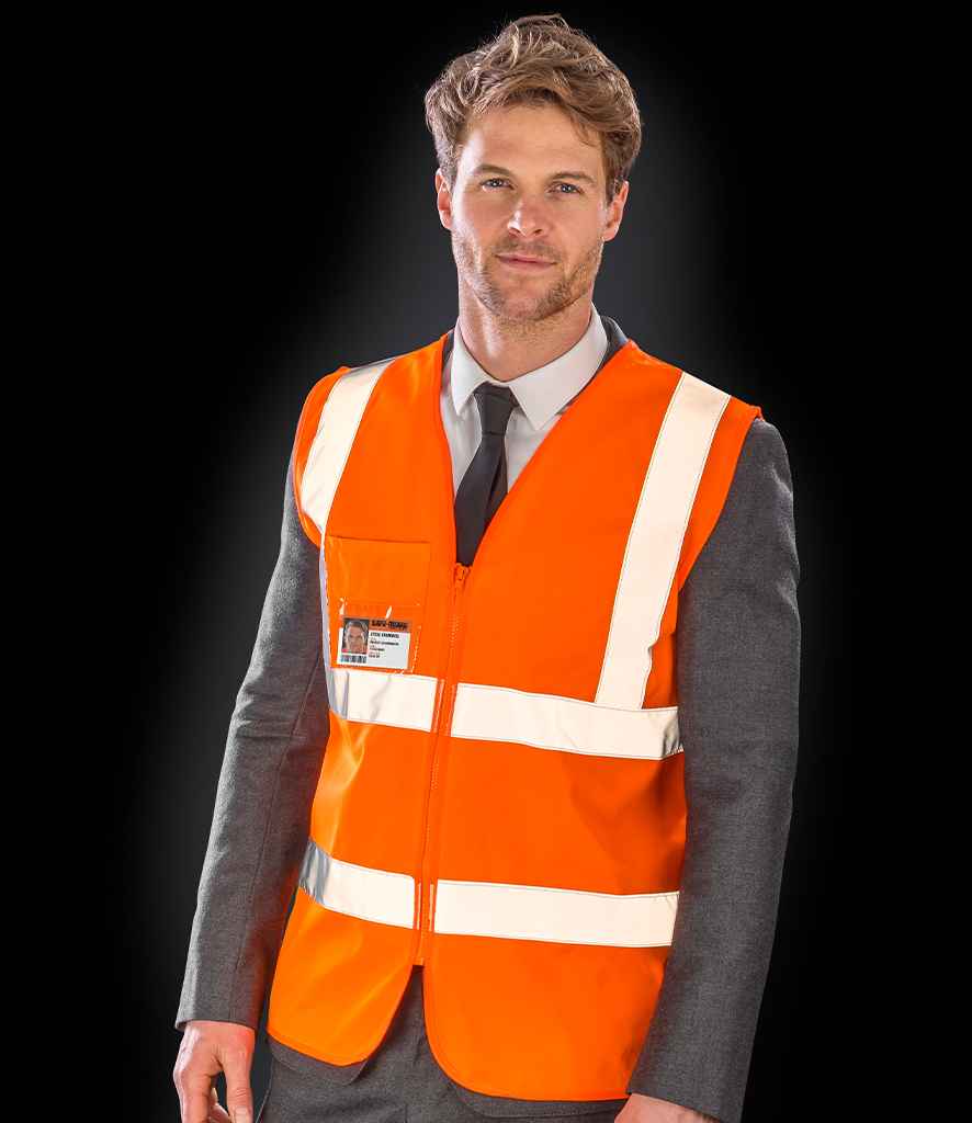 Result Core Zip ID Safety Tabard - Fluorescent Orange (RS202)