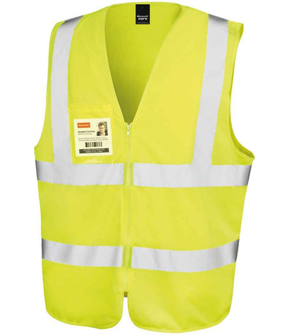 Result Core Zip ID Safety Tabard - Fluorescent Yellow (RS202)