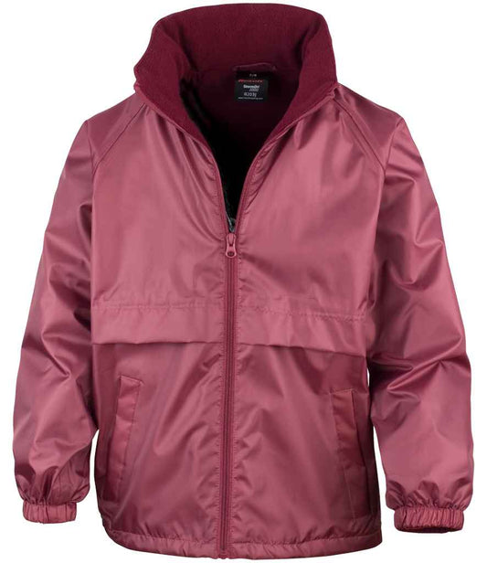 Result Core Kids Micro Fleece Lined Jacket - Burgundy (RS203B)