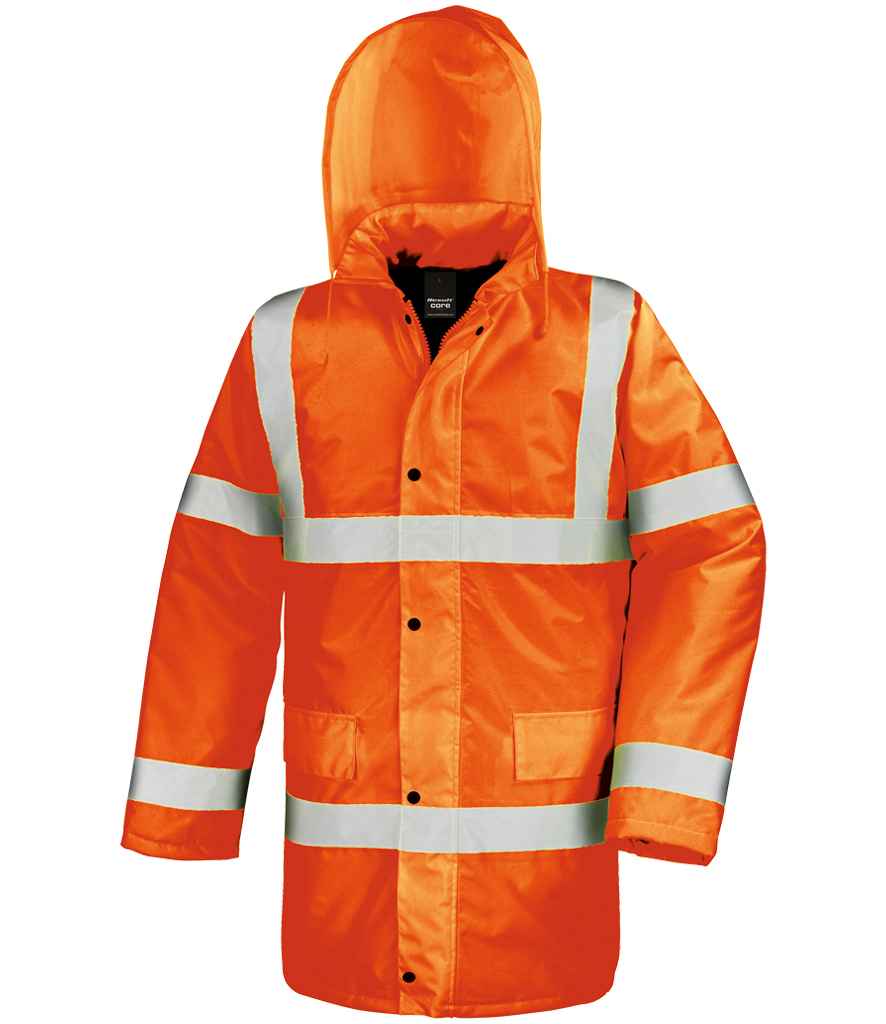Result Core Hi-Vis Motorway Coat - Fluorescent Orange (RS218)