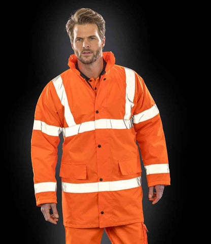 Result Core Hi-Vis Motorway Coat - Fluorescent Orange (RS218)