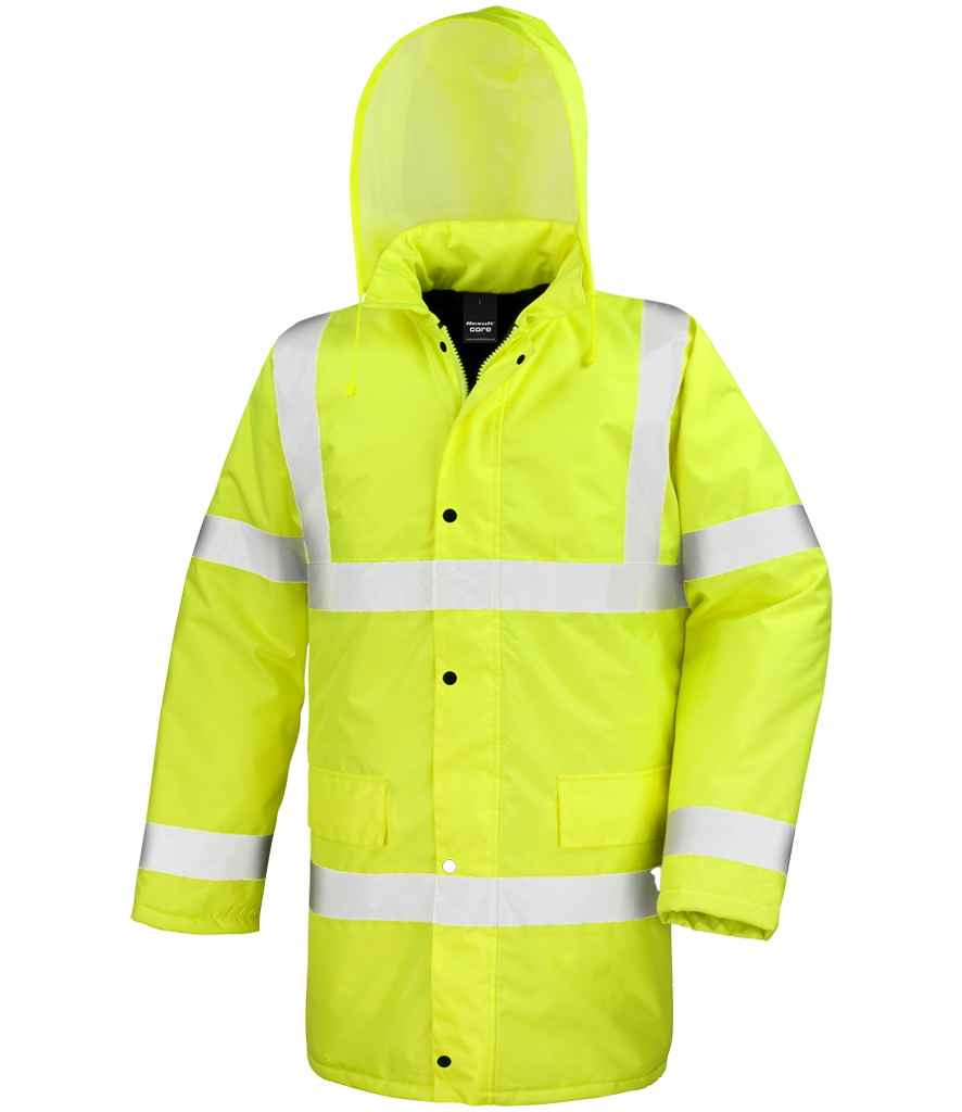 Result Core Hi-Vis Motorway Coat - Fluorescent Yellow (RS218)