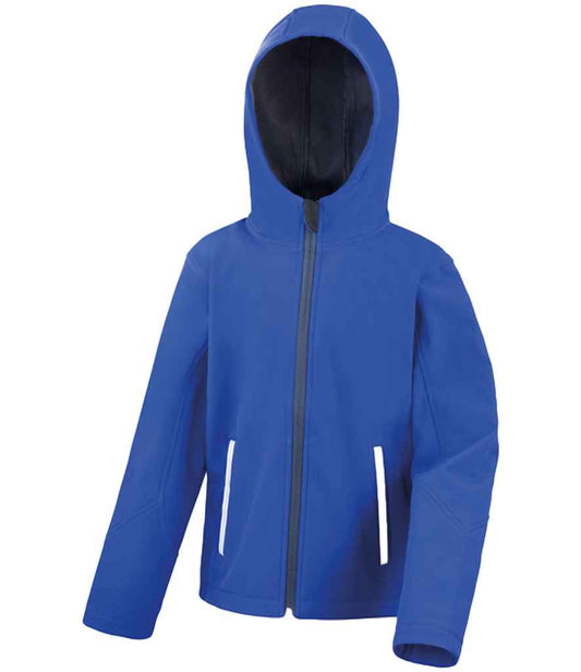 Result Core Kids TX Performance Hooded Soft Shell Jacket - Royal Blue/Navy (RS224B)