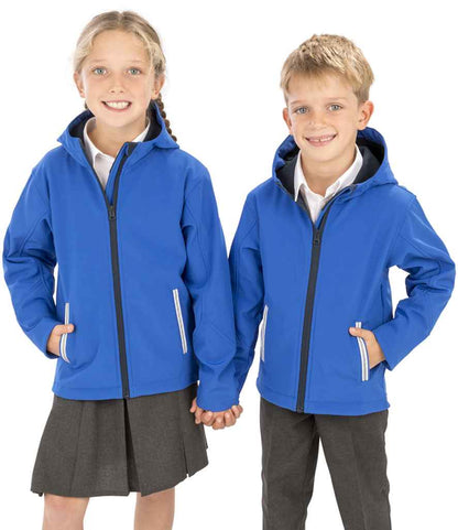Result Core Kids TX Performance Hooded Soft Shell Jacket - Royal Blue/Navy (RS224B)